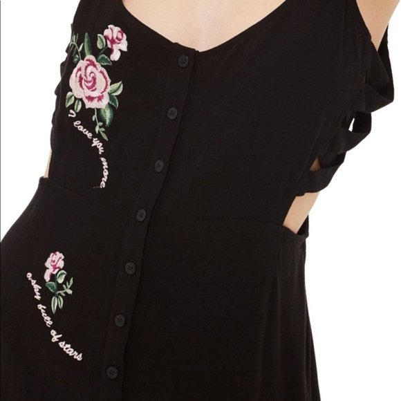 Topshop Embroidered Lattice Slipdress - Picture 2 of 10